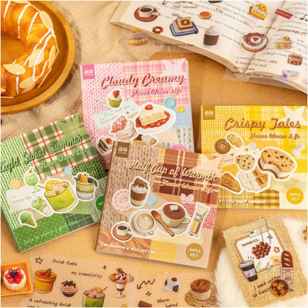 Dessert Themed PET Stickers 10psc 4 designs image 0