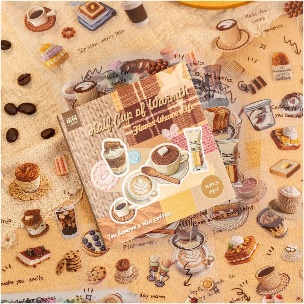 Dessert Themed PET Stickers 10psc 4 designs image 2