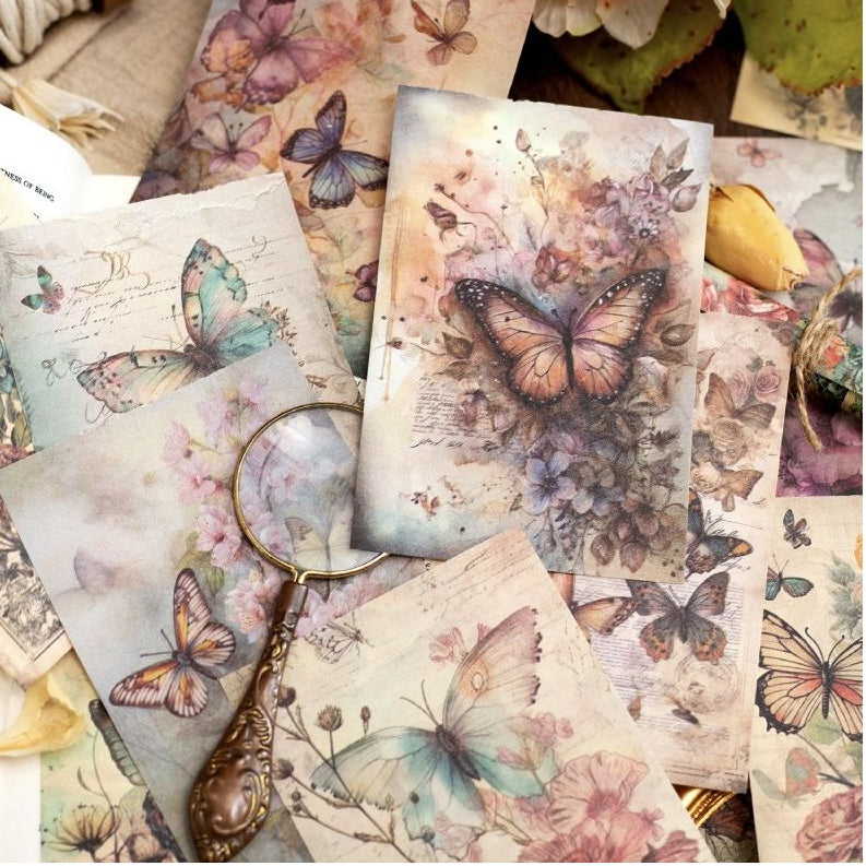 Vintage Garden Whispers Background Paper 8 5cm x 12 5cm 100 psc 4 designs image 1