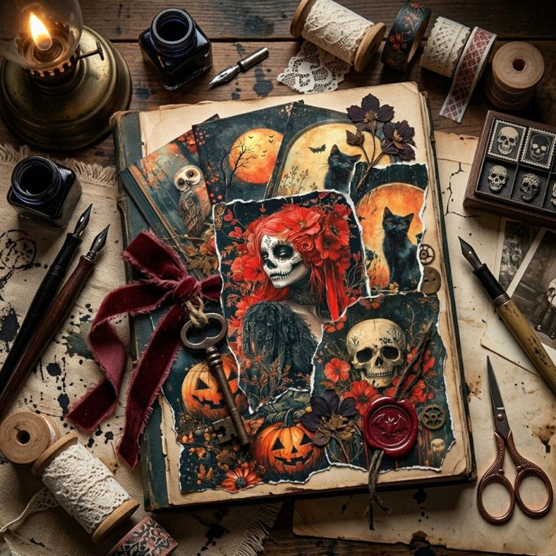 Halloween Theme Background Paper 11cm x 15cm 16psc image 0