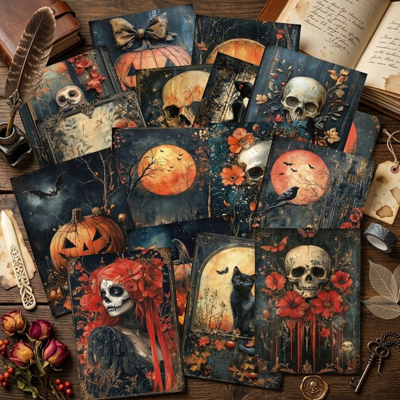 Halloween Theme Background Paper 11cm x 15cm 16psc image 2