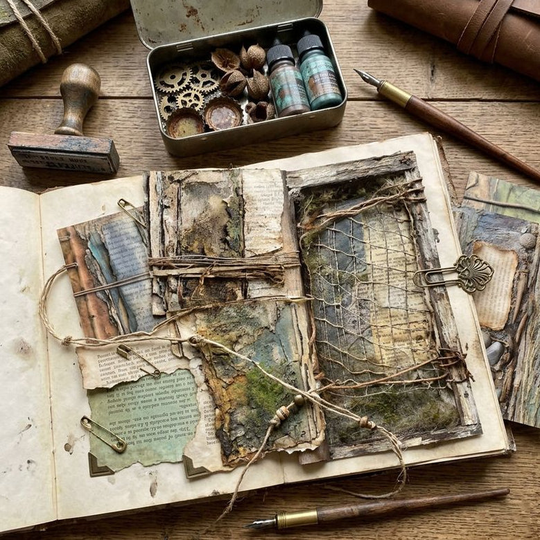 Vintage Textures Background Paper 11cm x 15cm 16psc image 0