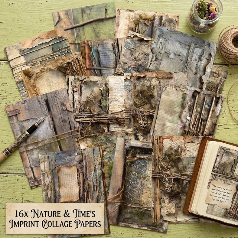 Vintage Textures Background Paper 11cm x 15cm 16psc image 2