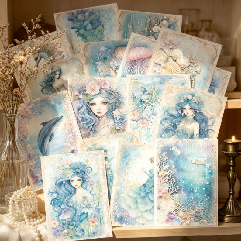 Mermaid s Dream Background Paper 11cm x 15cm 16psc image 1