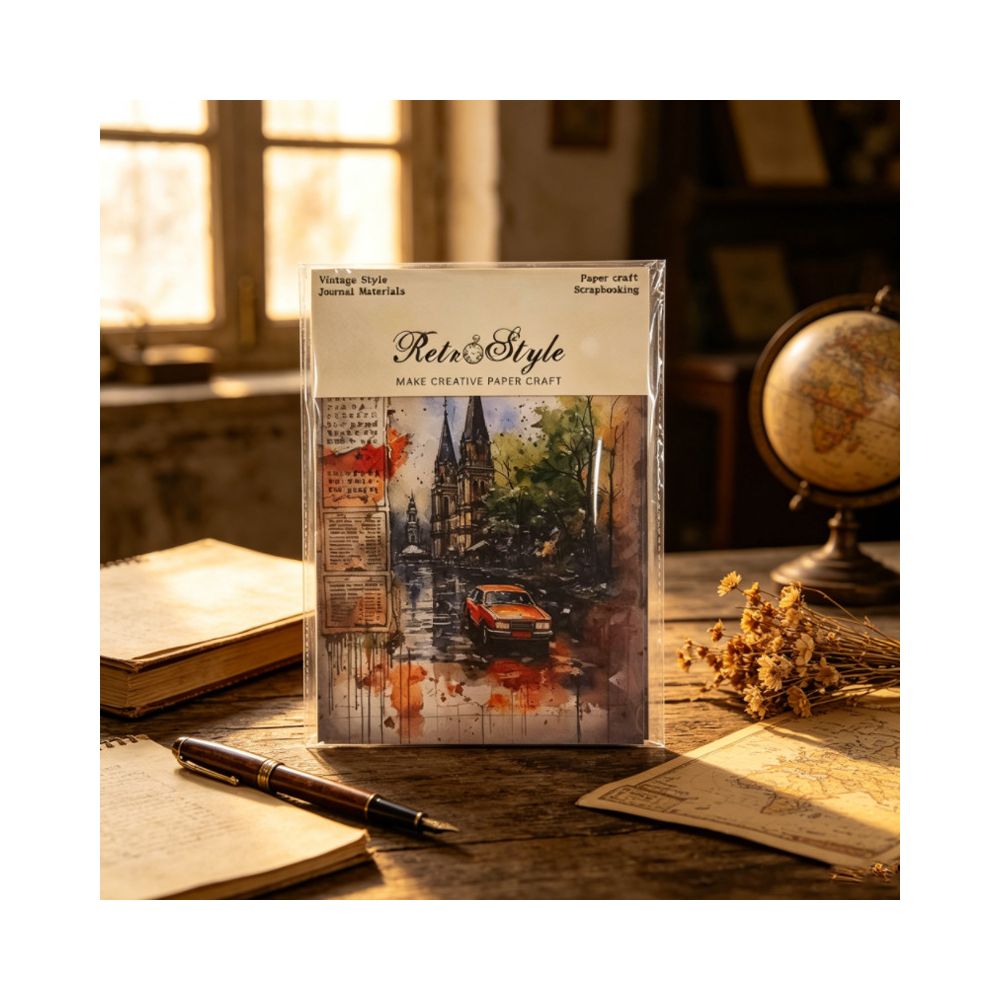 Vintage City Notes Background Paper 11cm x 15cm 16psc image 1