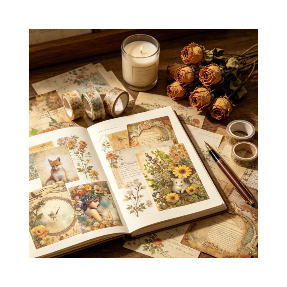 Vintage Forest Tales Background Paper 11cm x 15cm 16psc image 4