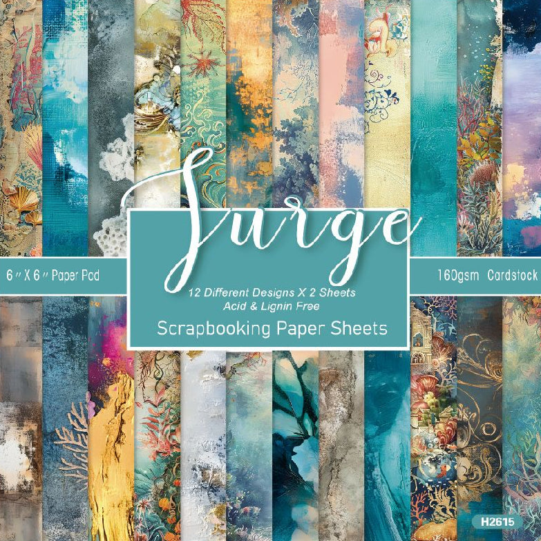 Surge Background Paper 15cm x 15cm 24 sheets image 1