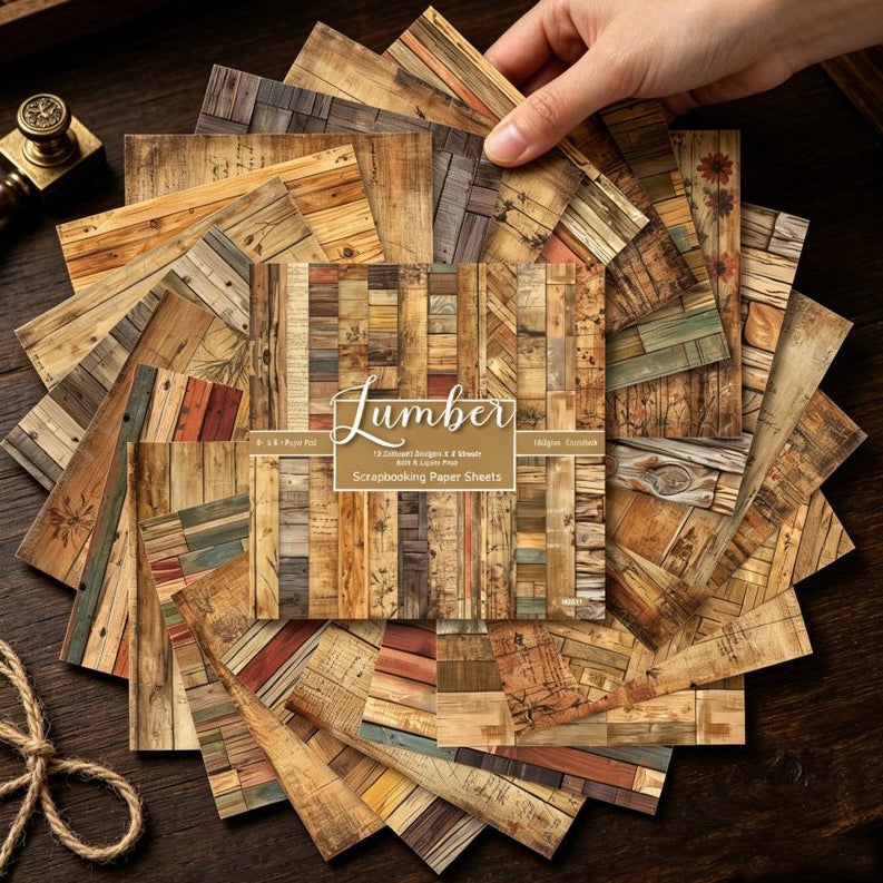 Lumber Background Paper 15cm x 15cm 24 sheets image 2