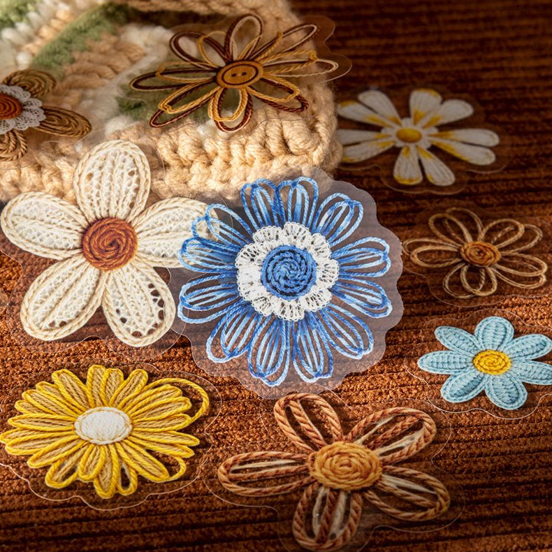Embroidered Flowers PET Sticker 40psc 4 variants image 1