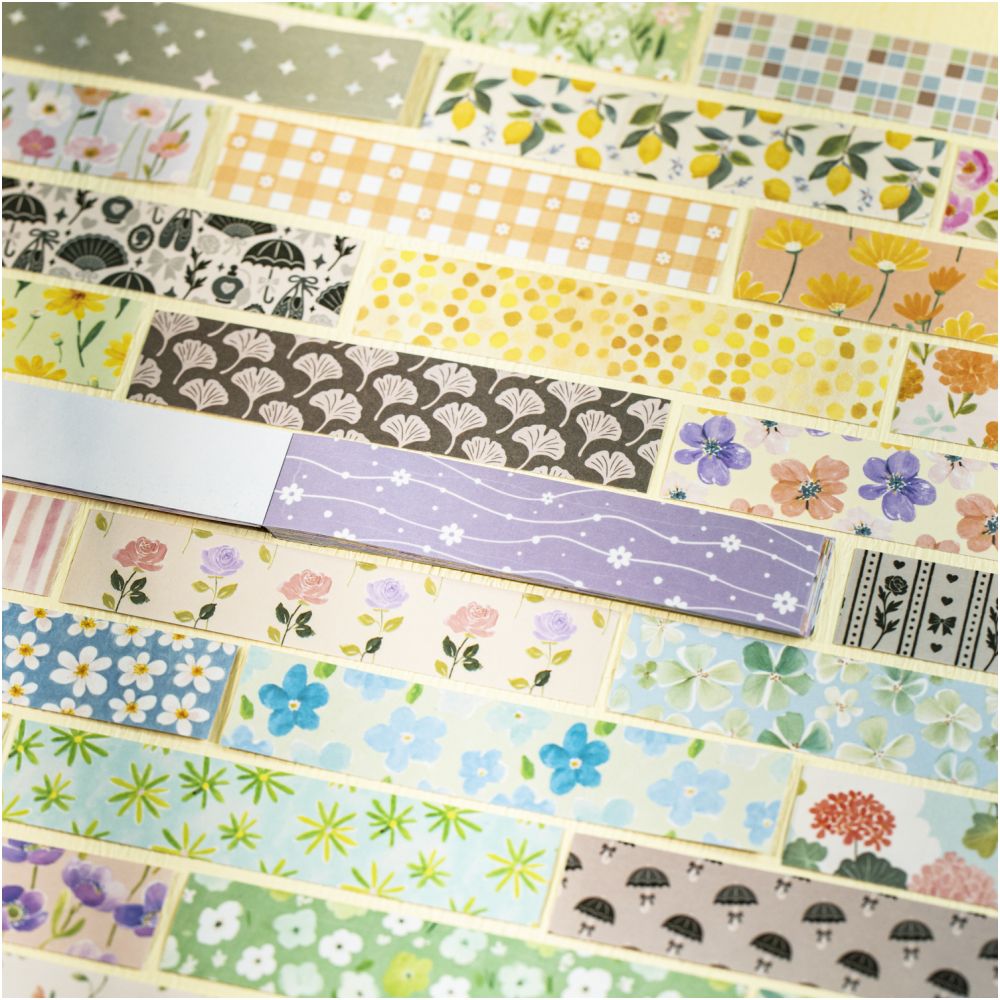 Floral Mist Painting Series Paper Stickers 2 5cm x 12 5cm 32psc 6 Designs image 3