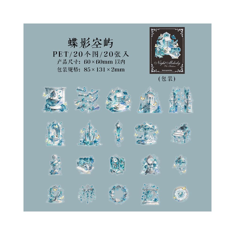 Nocturne Series PET Stickers 20 Sheets 6 Designs