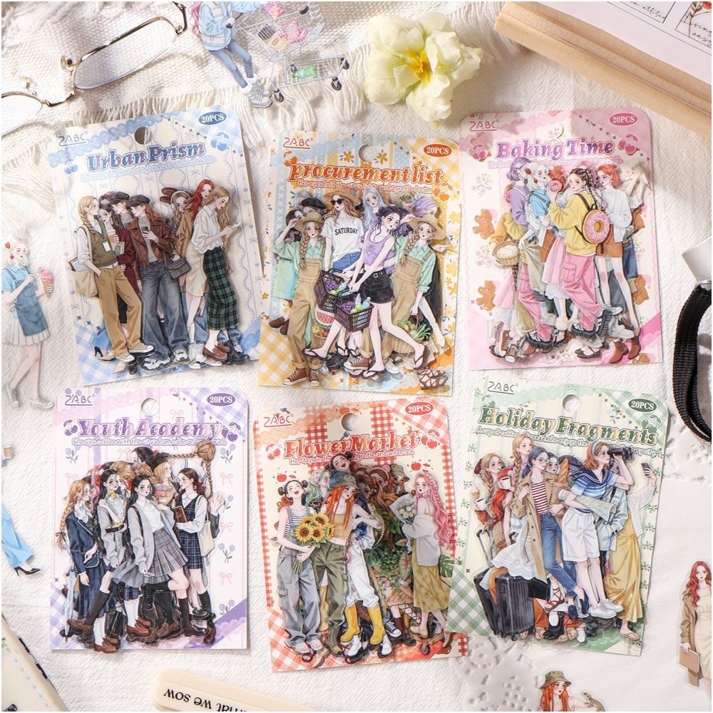 Never Stop Walking Series PET Stickers 20psc 6 Designs image 0