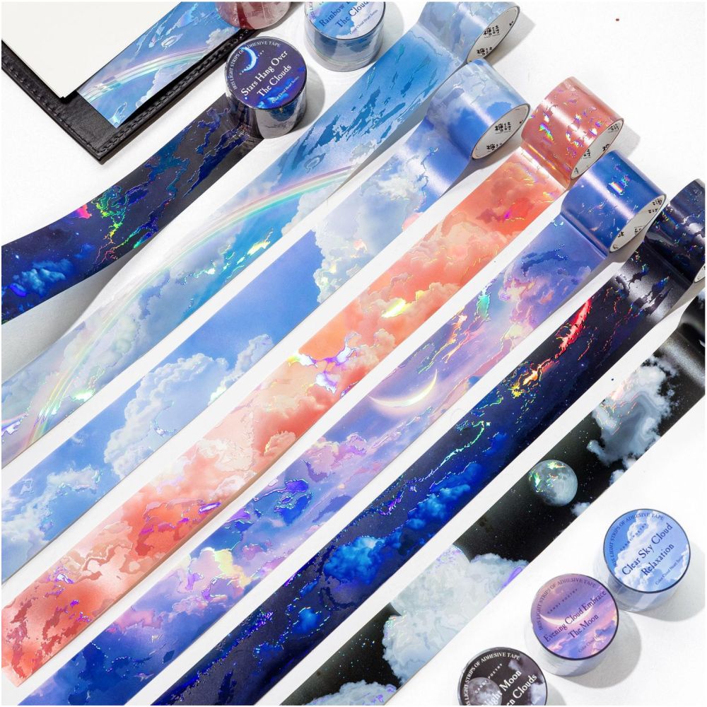 Poetry Rainbow Cloud PET Tape 3cm x 1m 6 Variants image 3