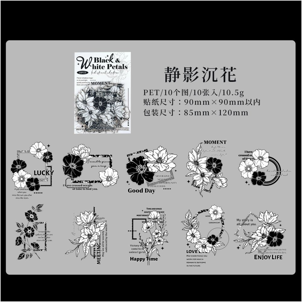 Flowers of Love PET Stickers 10 sheets 6 designs