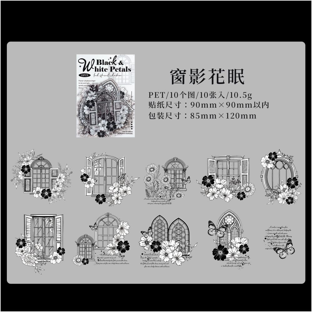 Flowers of Love PET Stickers 10 sheets 6 designs