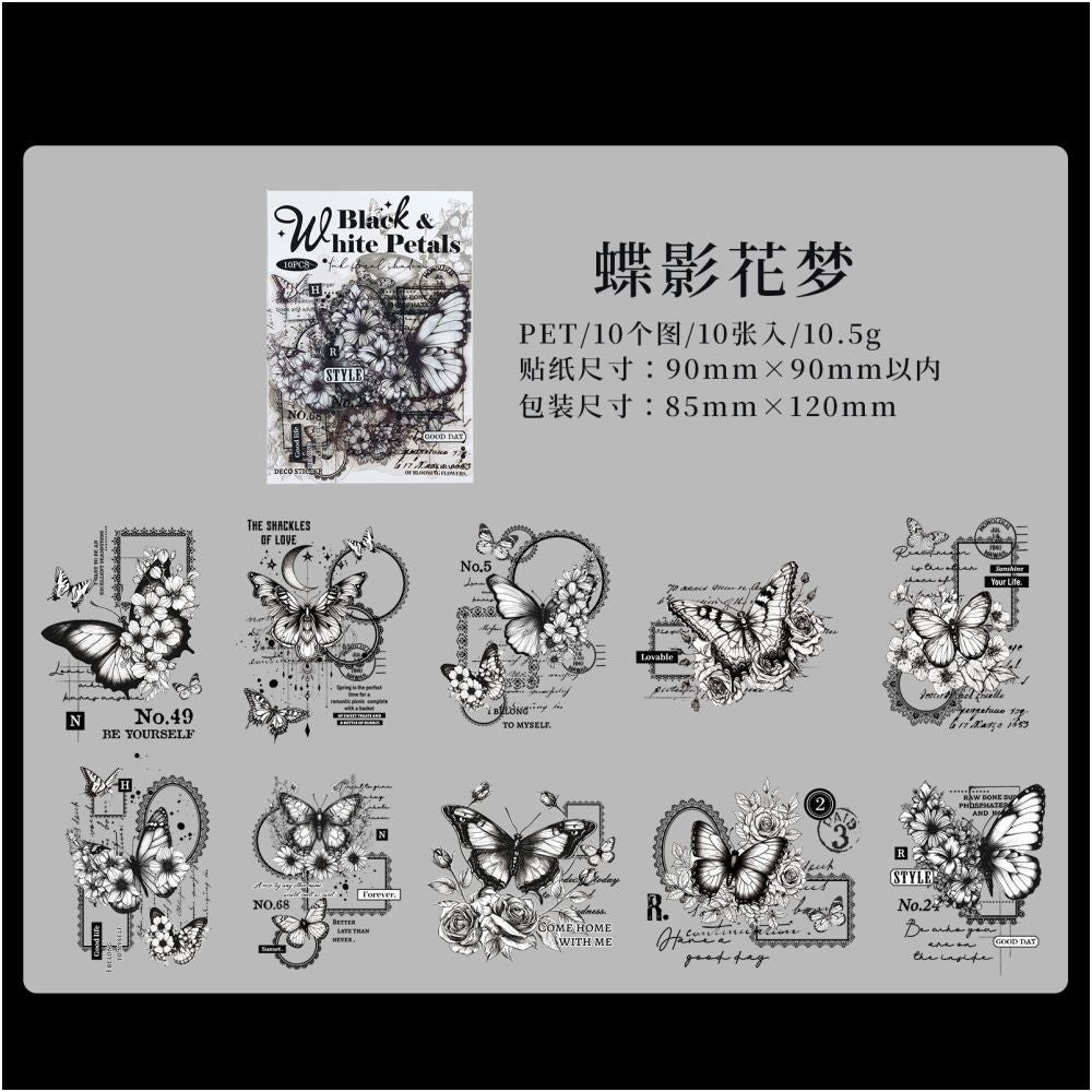 Flowers of Love PET Stickers 10 sheets 6 designs