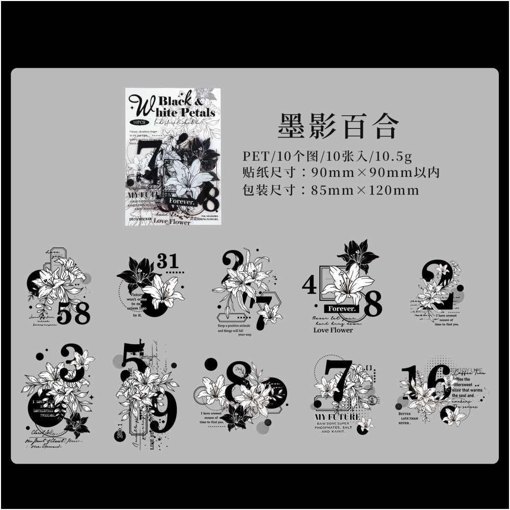 Flowers of Love PET Stickers 10 sheets 6 designs