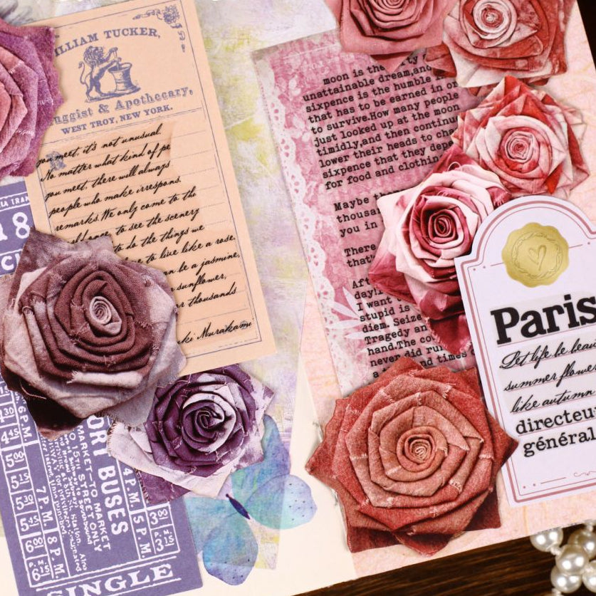 Vintage Rose Paper Stickers 10psc 6 designs image 3