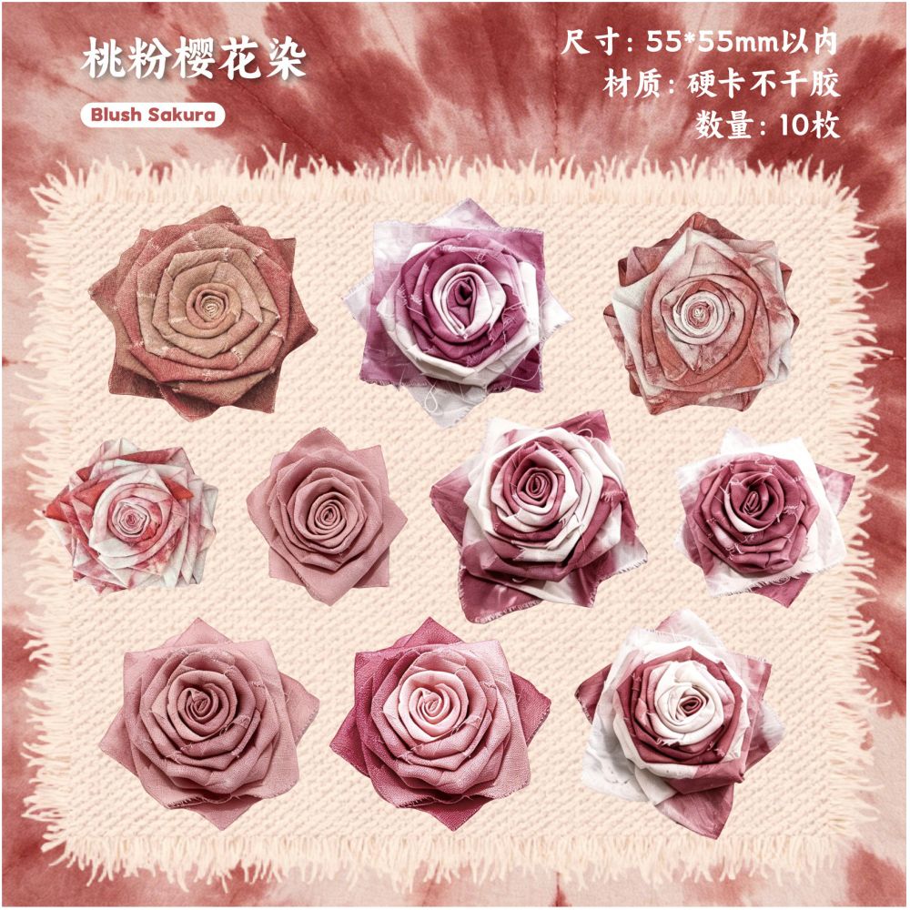 Vintage Rose Paper Stickers 10psc 6 designs