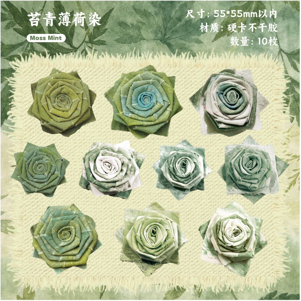 Vintage Rose Paper Stickers 10psc 6 designs