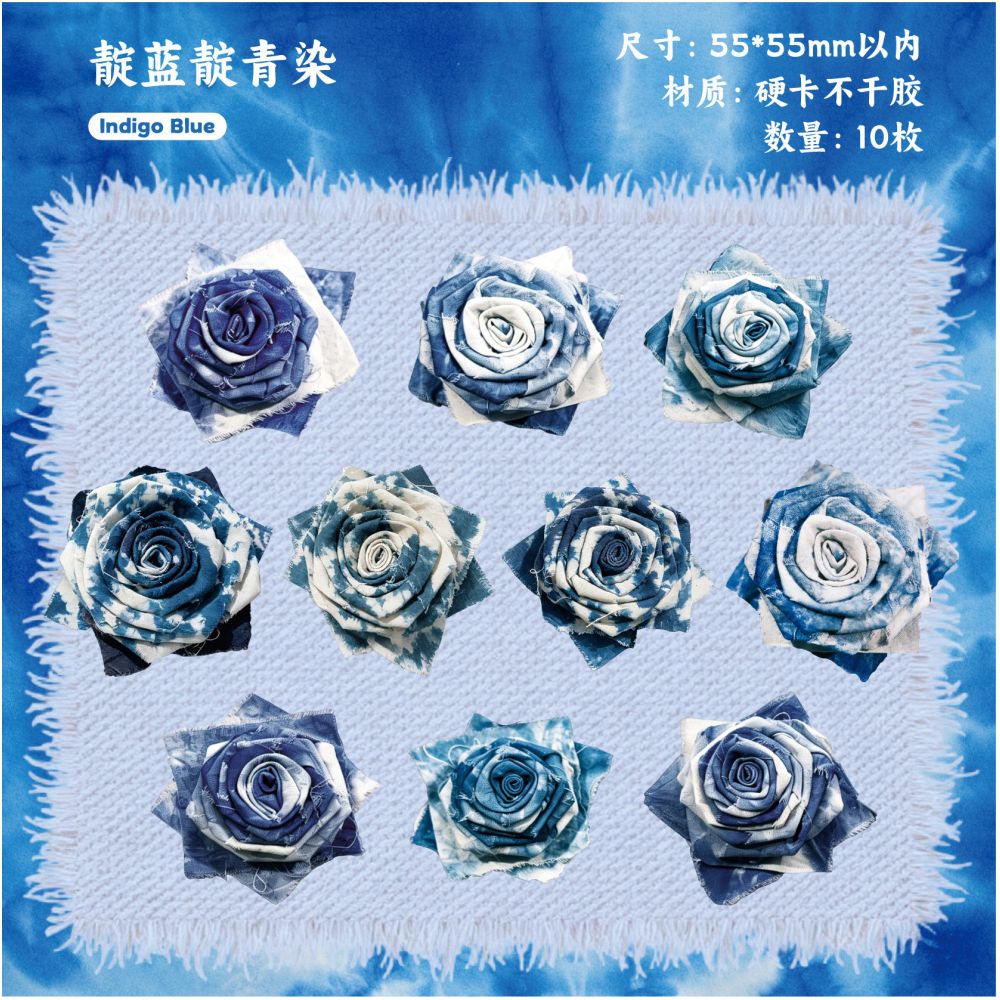 Vintage Rose Paper Stickers 10psc 6 designs