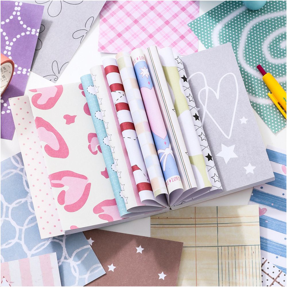 Korean Style Hand Drawn Material Paper 120 Sheets 2 Designs image 1