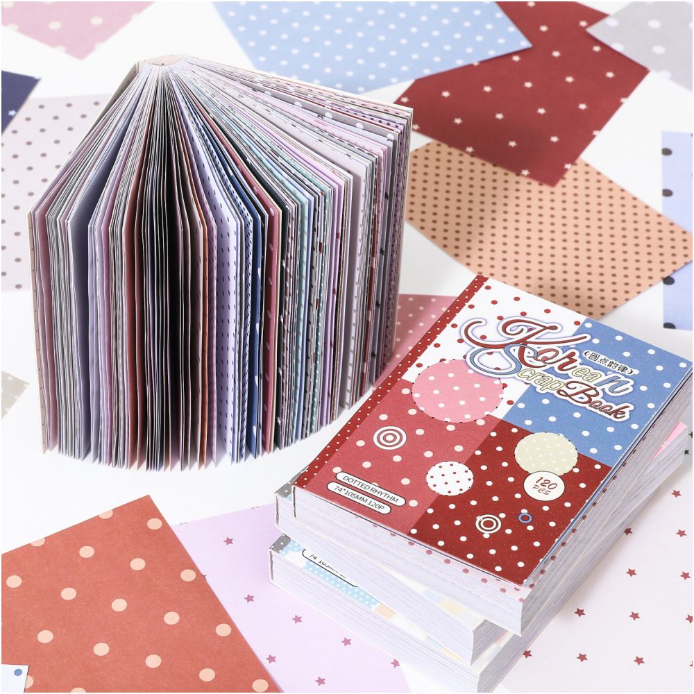 Korean Style Hand Drawn Material Paper 120 Sheets 2 Designs image 3