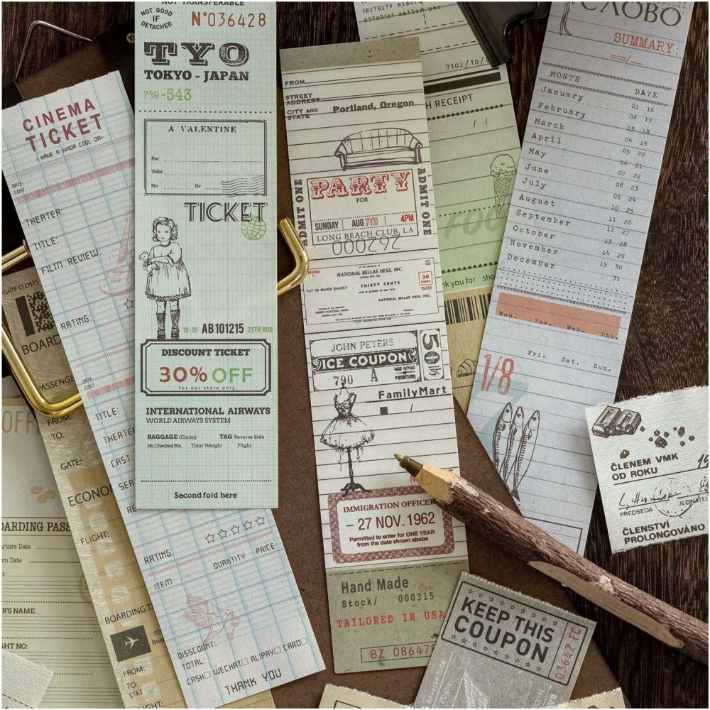 Years Series Vintage Tickets Paper 50 sheets 4 designs image 0