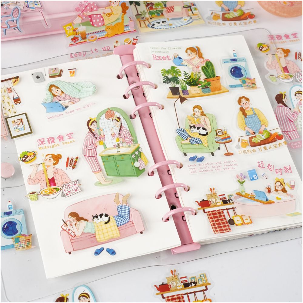 Everyday Leisure Theme PET Stickers 15 Sheets 6 Designs image 1