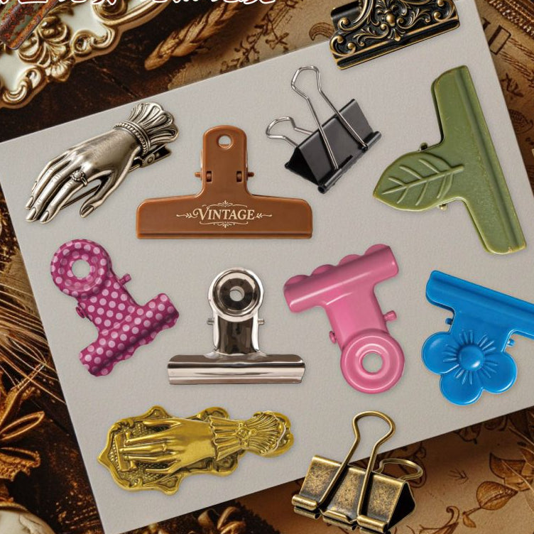Vintage Clip Collection Paper Stickers 10 Stickers 6 Designs image 1