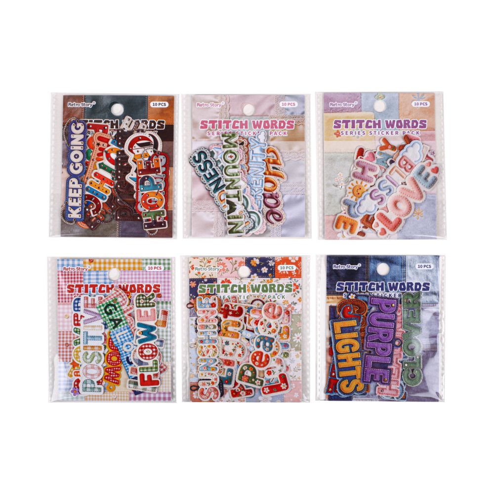 Packaging Series English Characters Paper Stickers 10 Stickers 6 Designs image 4