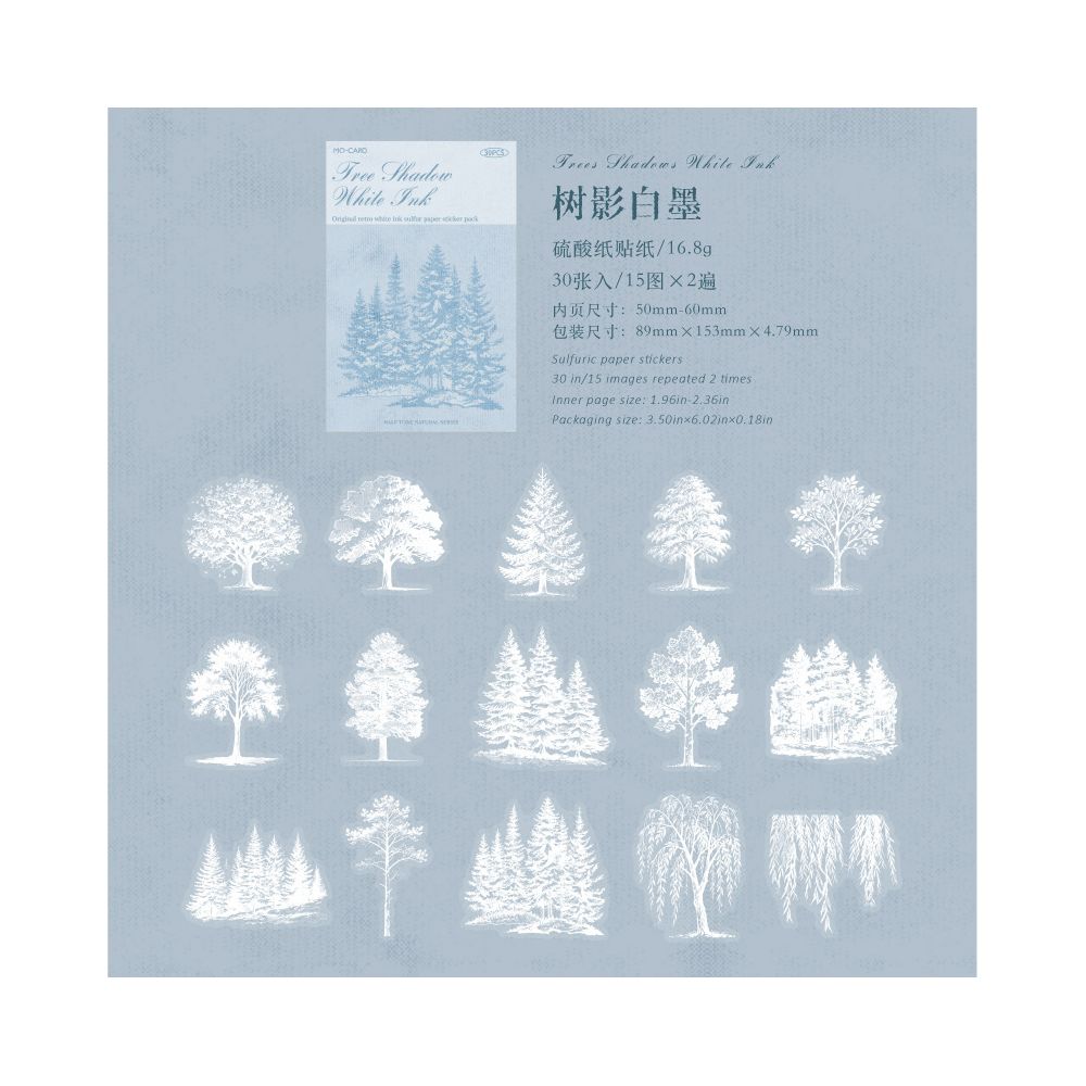 Nature Series Acid Paper Stickers 30 Sheets 4 Styles