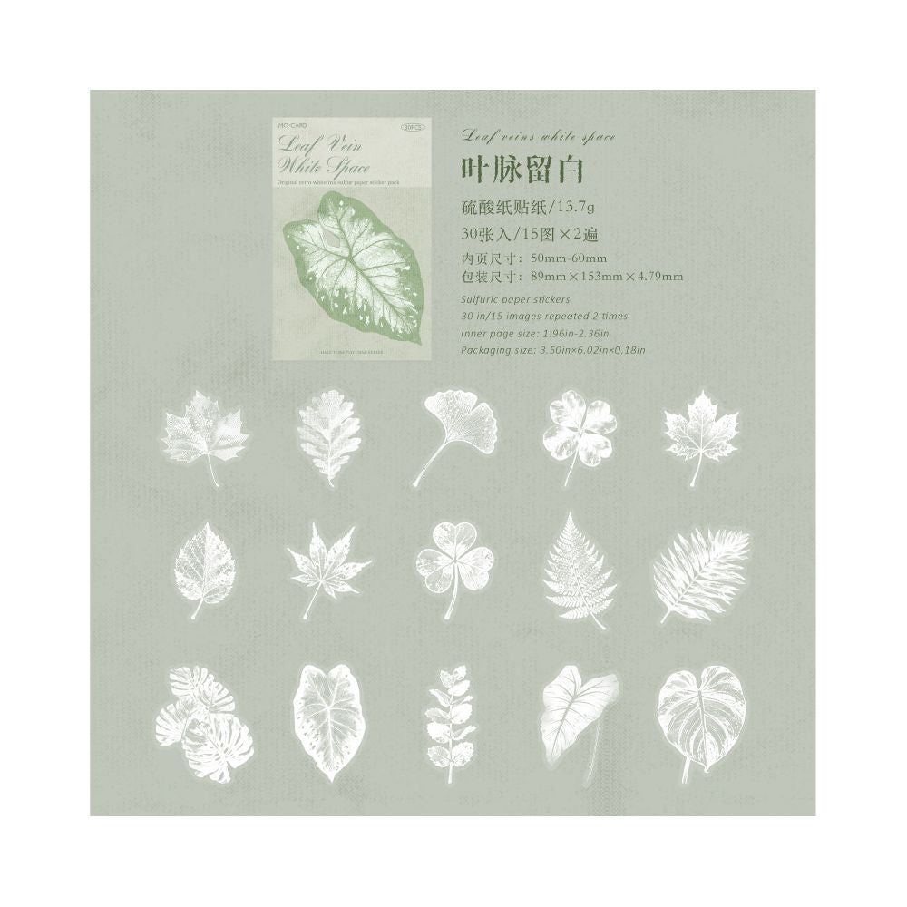 Nature Series Acid Paper Stickers 30 Sheets 4 Styles