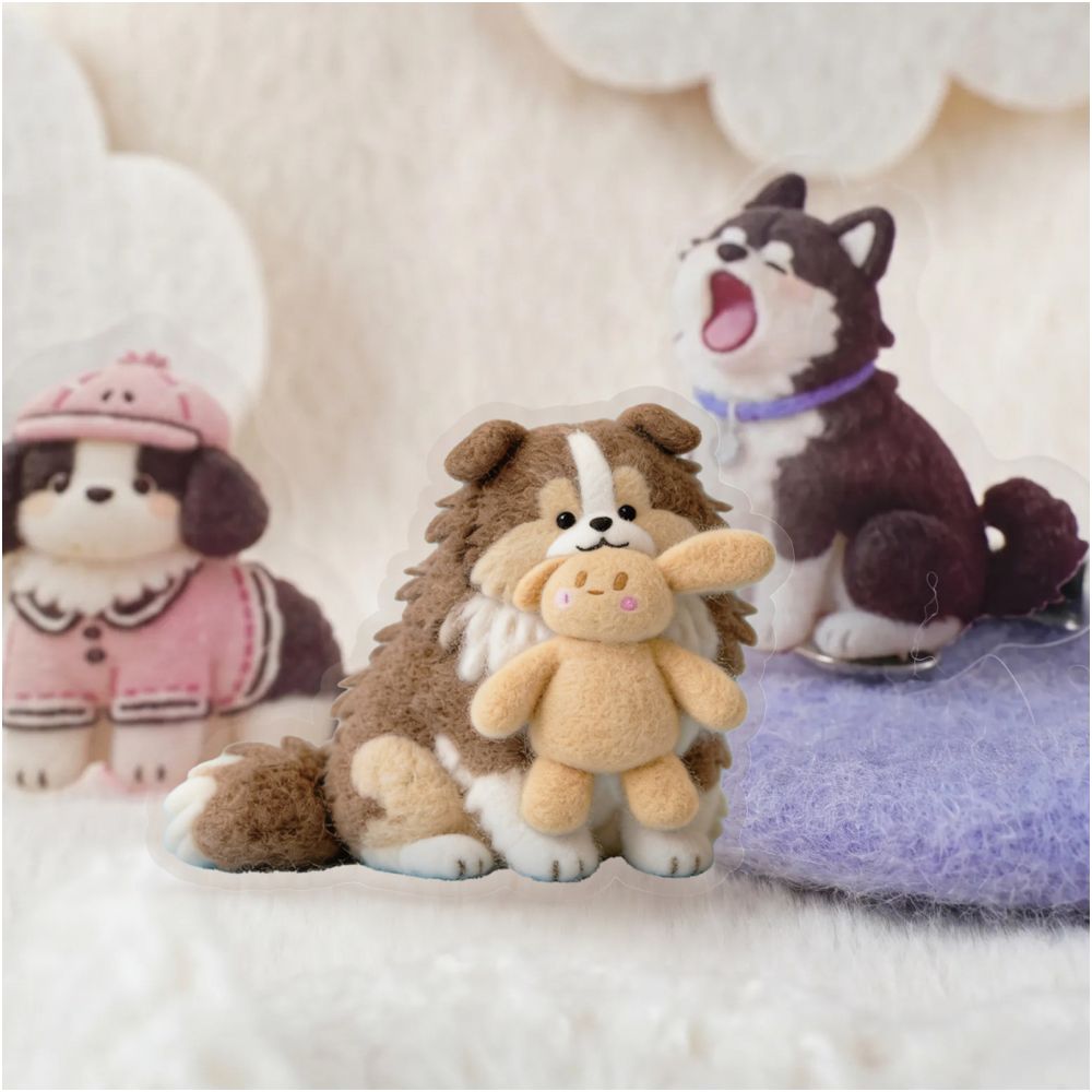 Plush Companion Series PET Stickers 15 Sheets 6 Designs image 0