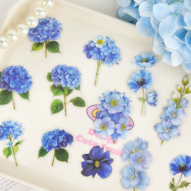 Floral Light Collection PET Stickers 50 Sheets 6 Designs image 1