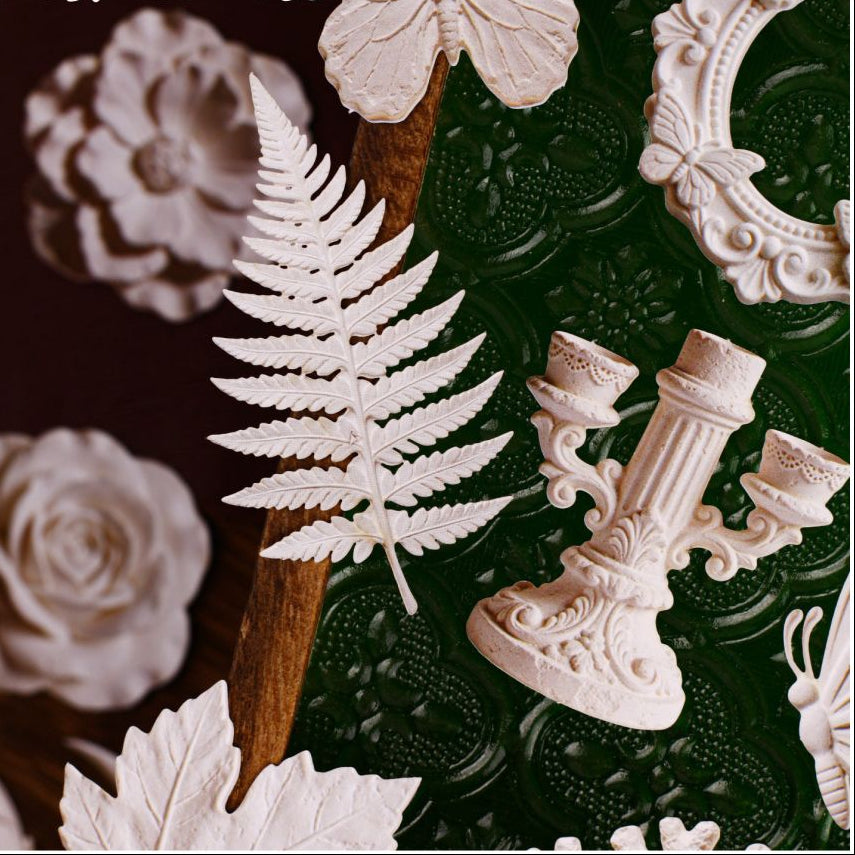 White Relief Series Vintage Embossed Paper Stickers 10 sheets 6 designs image 2