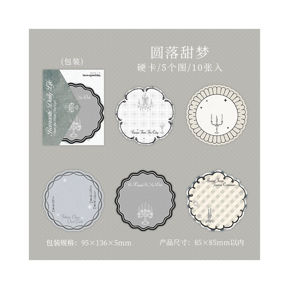 French Style Bordered Series Paper 8,5cm x 8,5cm 10psc 6variants