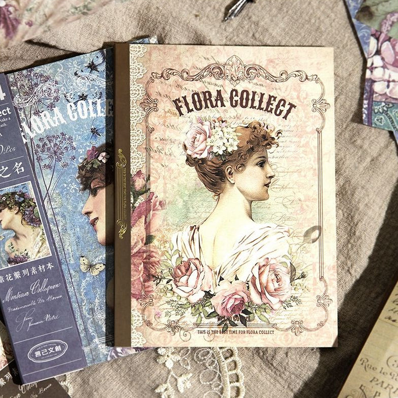 Vintage Floral Series Background Paper 12 5cm x 17 5cm 40 Sheets 8 Designs image 2