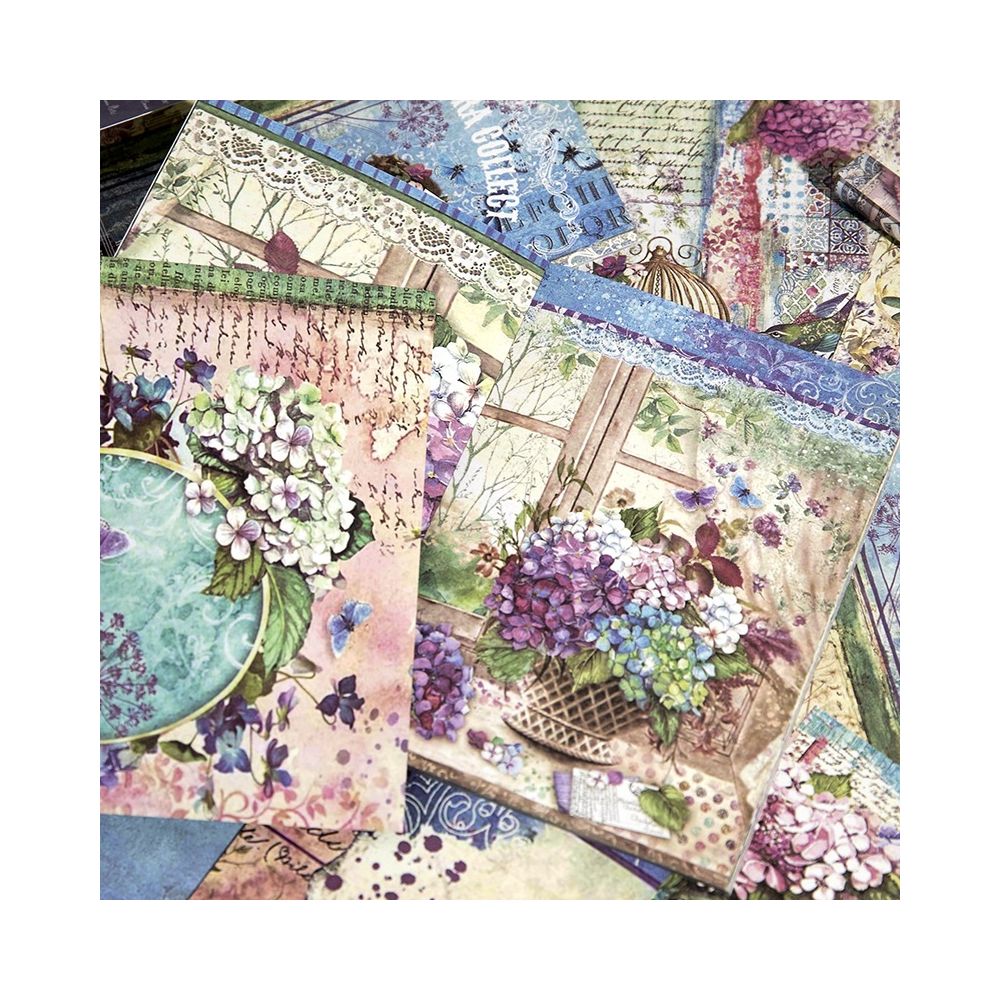 Vintage Floral Series Background Paper 12 5cm x 17 5cm 40 Sheets 8 Designs image 3