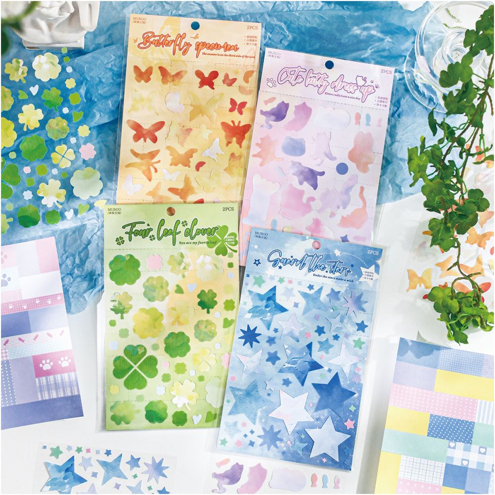 Everyday Series PET Stickers 2 sheets 4 Designs image 0
