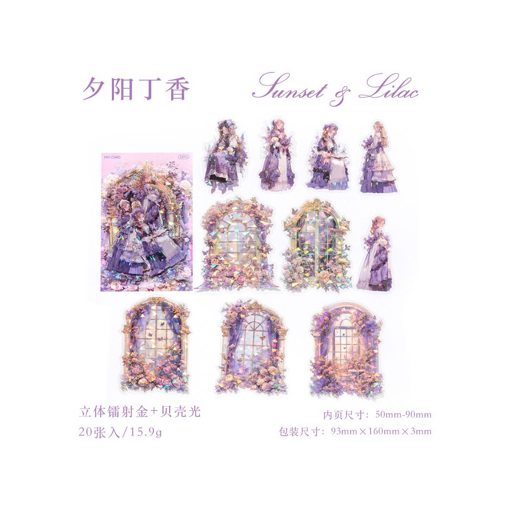 Beauty Character Series PET Stickers 20psc 6 Designs