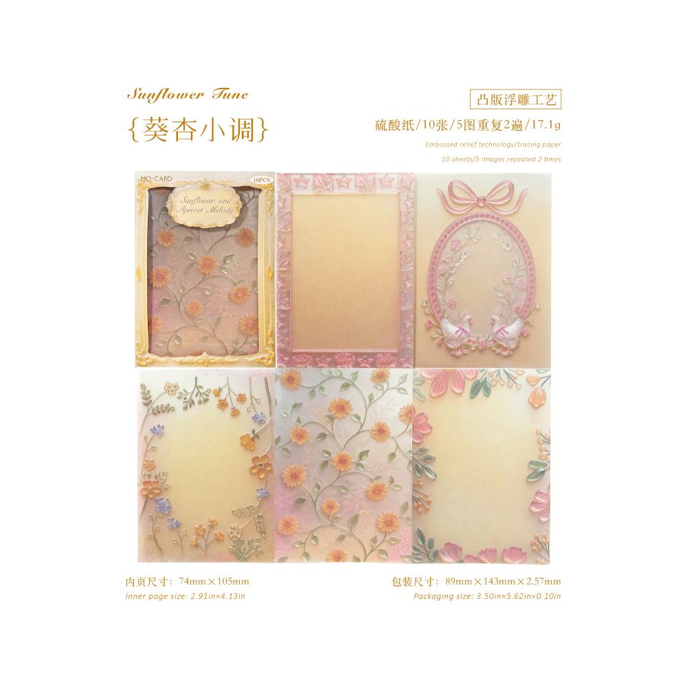 Glass Garden Series Paper 7,5cm x 10cm 10Sheets 6 designs