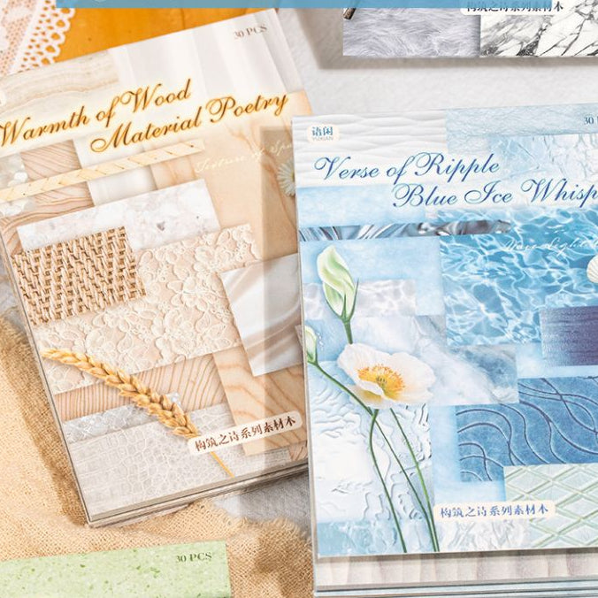Vintage Texture Theme Paper Background 10cm x 7cm 30psc 4 variants image 0