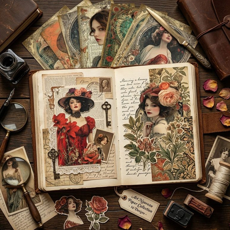 Vintage Beauties Character Background Paper 11cm x 15cm 16psc image 3