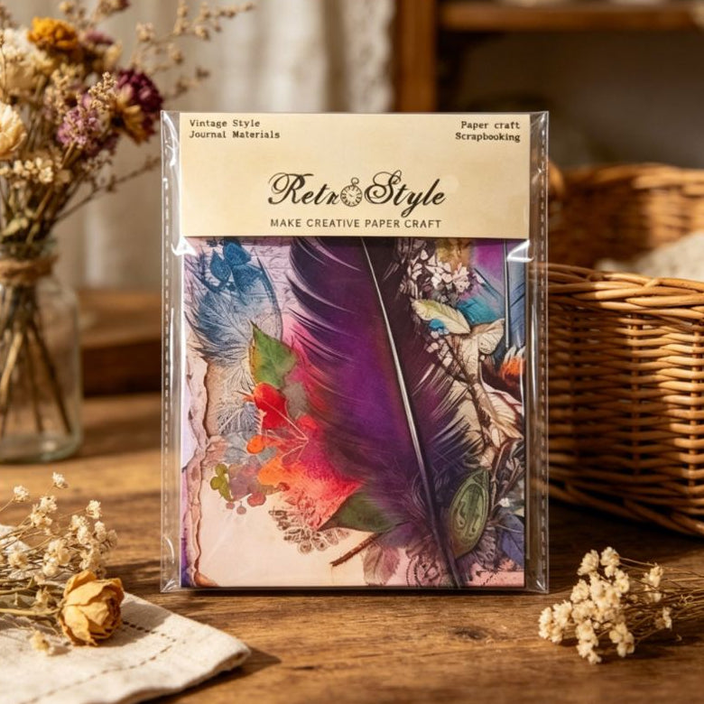 Vintage Feathered Dreams Background Paper 11cm x 15cm 16psc image 1