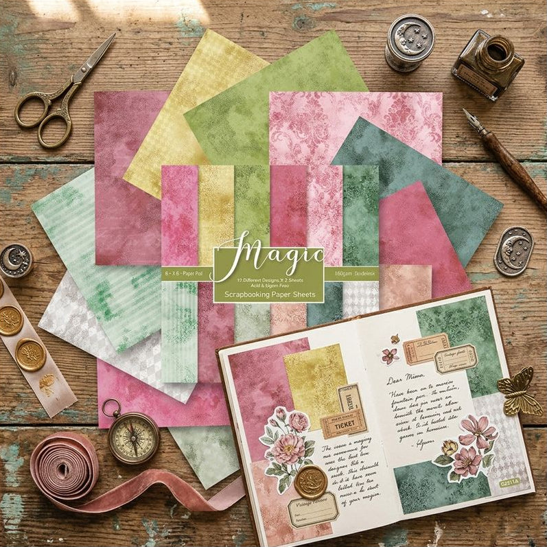 Magic Background Material Paper 15cm x 15cm 12 sheets image 1