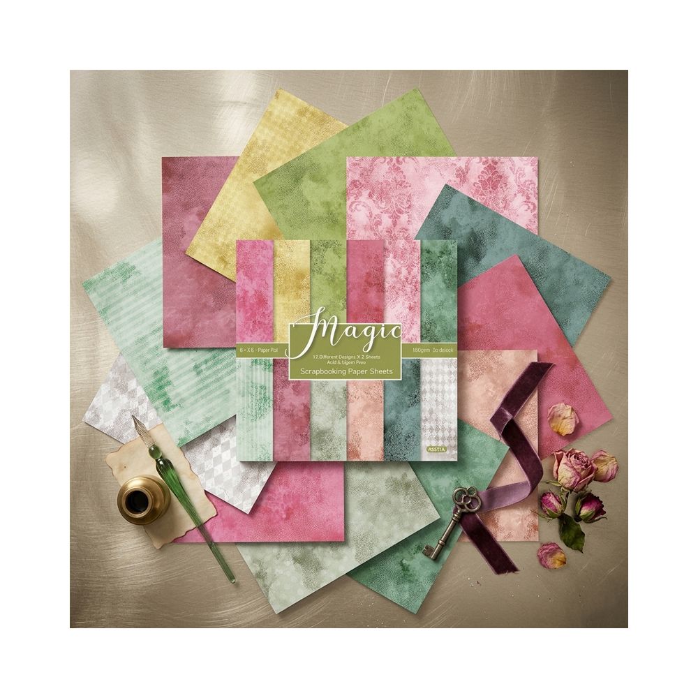 Magic Background Material Paper 15cm x 15cm 12 sheets image 2