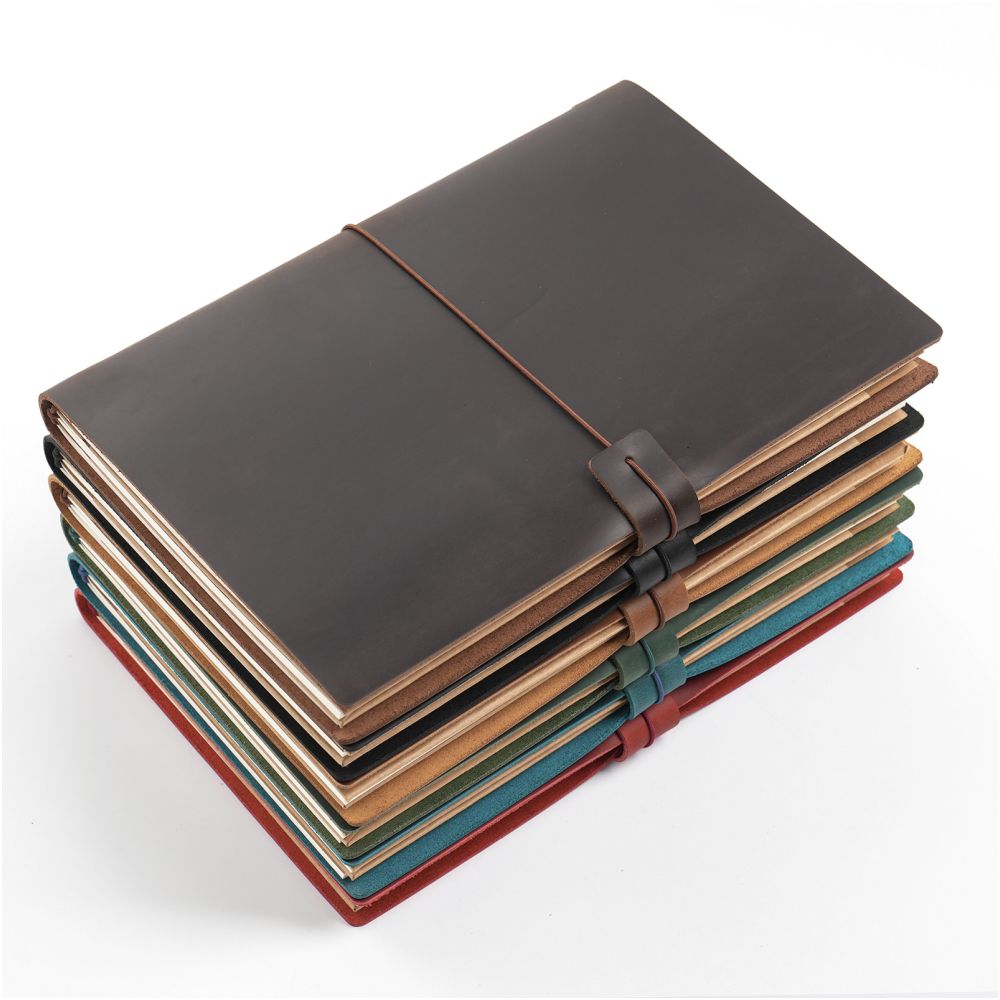 Vintage Handmade Cowhide B5 notebook image 0