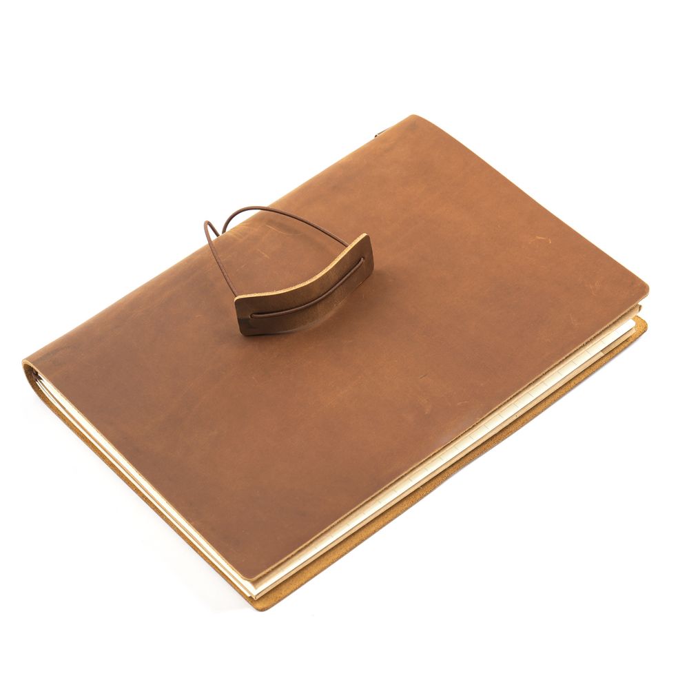 Vintage Handmade Cowhide B5 notebook image 3