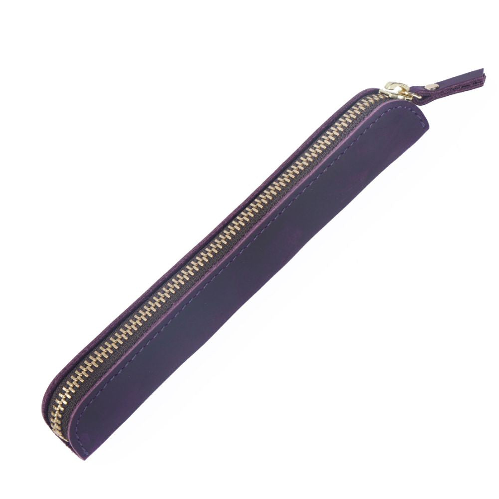 Leather Apple Shaped Pen Case 19cm x 3cm 6 variants
